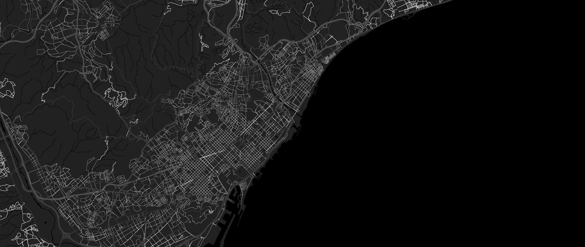 Illustration of the map of Barcelona