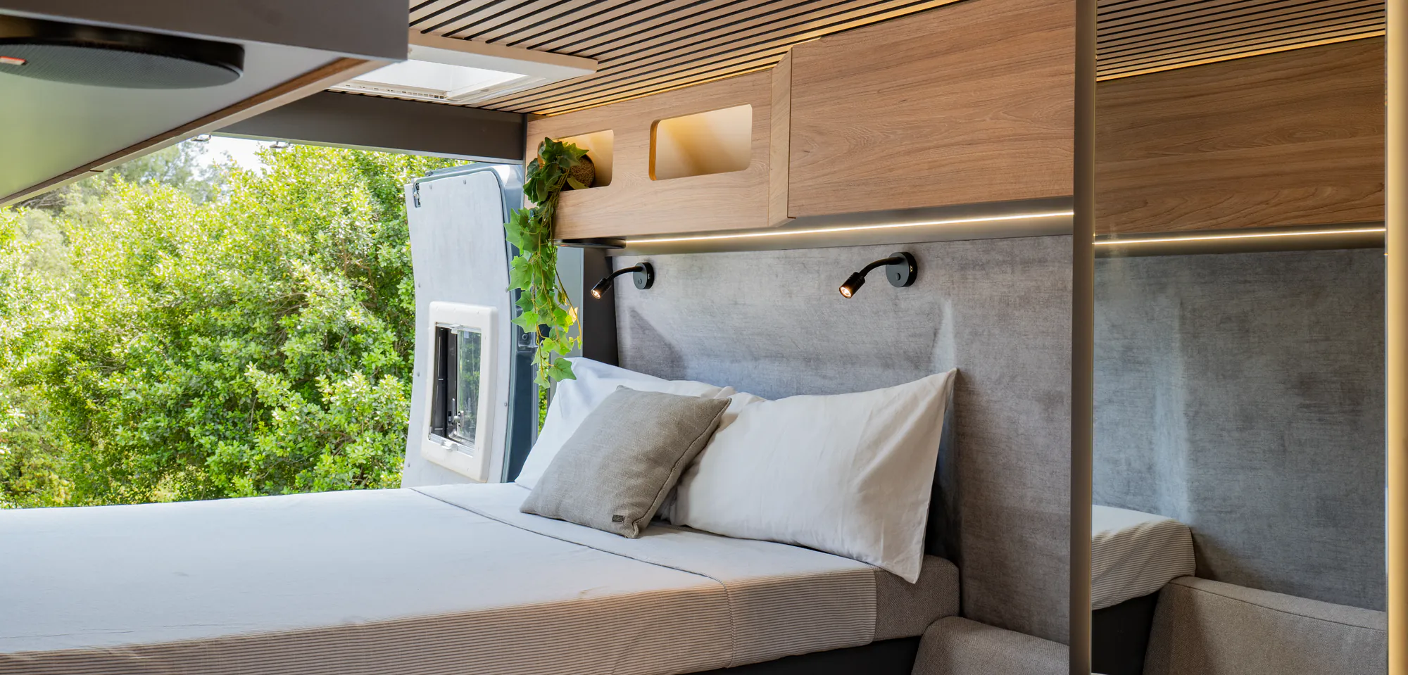 The Neo's bedroom beside the open sliding door