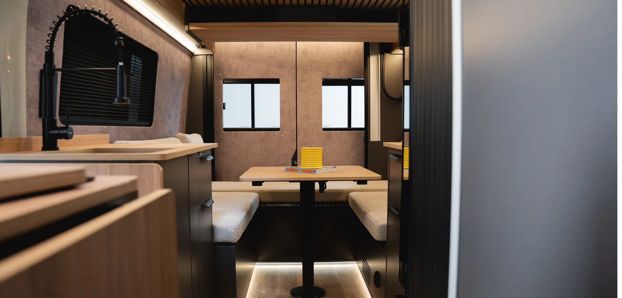 Space interior with the lounge table set